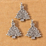 20pcs Christmas Tree Charms Elk Snowman Pendants for DIY X'mas Jewelry Making