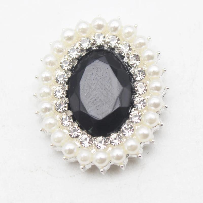10pcs 20 * 25MM Oval Acrylic Alloy Rhinestone Jewelry DIY Accessories