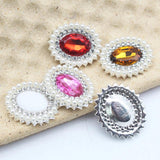 10pcs 20 * 25MM Oval Acrylic Alloy Rhinestone Jewelry DIY Accessories