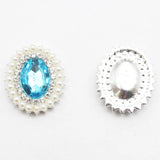 10pcs 20 * 25MM Oval Acrylic Alloy Rhinestone Jewelry DIY Accessories