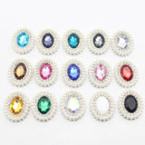 10pcs 20 * 25MM Oval Acrylic Alloy Rhinestone Jewelry DIY Accessories