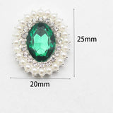10pcs 20 * 25MM Oval Acrylic Alloy Rhinestone Jewelry DIY Accessories