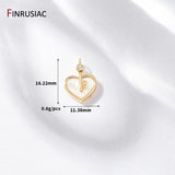 14K Plated Brass Zircon Shell Charms For DIY Jewelry Making