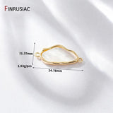 14K Plated Brass Zircon Shell Charms For DIY Jewelry Making