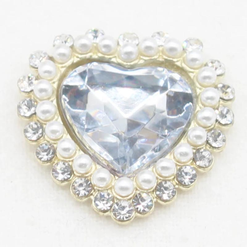 10PCS Love Type Hollow Metal Water Diamond Pearl for Clothing Wedding Hair