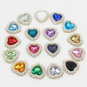 10PCS Love Type Hollow Metal Water Diamond Pearl for Clothing Wedding Hair