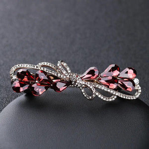 Crystal Flower Spring Hair Clip Vintage Rhinestone Top Clip Mom Hair Accessories