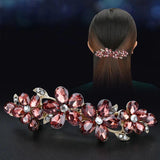 Crystal Flower Spring Hair Clip Vintage Rhinestone Top Clip Mom Hair Accessories