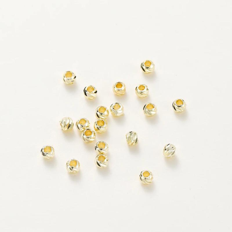 20pcs 18K Plated Cut Flower Beads for DIY Jewelry Findings