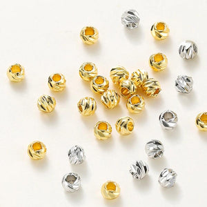 20pcs 18K Plated Cut Flower Beads for DIY Jewelry Findings