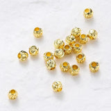20pcs 18K Plated Cut Flower Beads for DIY Jewelry Findings