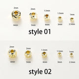 20pcs 18K Plated Cut Flower Beads for DIY Jewelry Findings