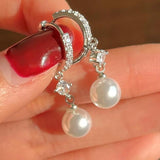 Romantic Pearl Zircon Dangle Earring for Women
