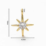 10Pcs 14K Plated Star Pendants with Zircon Charms for DIY Necklace Making