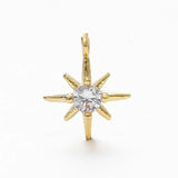 10Pcs 14K Plated Star Pendants with Zircon Charms for DIY Necklace Making