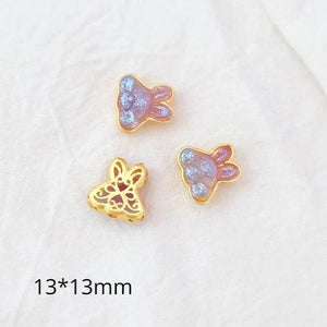2 Matte Zirconium Bead Butterfly Rabbit Pendant DIY Beading