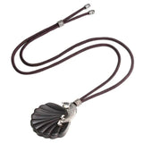 Retro Sandalwood Natural Stone Pendant Necklace Sweater Chain N602