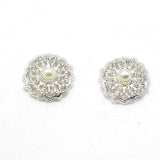10Pcs 20MM Round Pearl Rhinestone Button DIY Wedding Dress Accessories