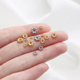30Pcs Stainless Steel Daisy Snowflake Spacer Beads for Jewelry Making