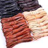 2M 2-10mm Flat Leather Braid Cord DIY Necklace Bracelet Finding