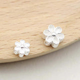 2pcs 925 Sterling Silver Flower Spacer Beads DIY Jewelry Making
