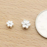 2pcs 925 Sterling Silver Flower Spacer Beads DIY Jewelry Making