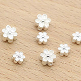 2pcs 925 Sterling Silver Flower Spacer Beads DIY Jewelry Making