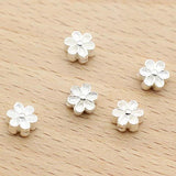 2pcs 925 Sterling Silver Flower Spacer Beads DIY Jewelry Making