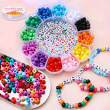 DIY Jewelry Making Kit - Plum Blossom Box, Barrel Bead Line, Letter Bead Set