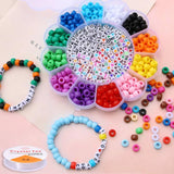 DIY Jewelry Making Kit - Plum Blossom Box, Barrel Bead Line, Letter Bead Set