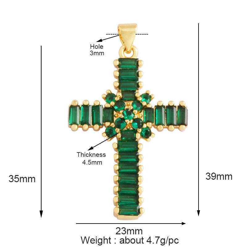 Cross CZ Charm Pendant, Religious Style Necklace Bracelet Supply