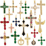 Cross CZ Charm Pendant, Religious Style Necklace Bracelet Supply