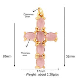 Cross CZ Charm Pendant, Religious Style Necklace Bracelet Supply
