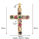 Cross CZ Charm Pendant, Religious Style Necklace Bracelet Supply