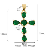 Cross CZ Charm Pendant, Religious Style Necklace Bracelet Supply