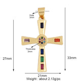 Cross CZ Charm Pendant, Religious Style Necklace Bracelet Supply