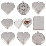3pcs Vintage Heart Box Reliquary Pendant Locket DIY Necklace Charm