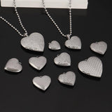 3pcs Vintage Heart Box Reliquary Pendant Locket DIY Necklace Charm