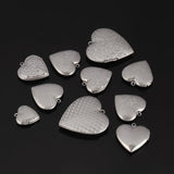 3pcs Vintage Heart Box Reliquary Pendant Locket DIY Necklace Charm