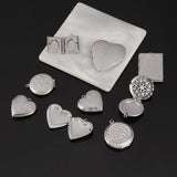 3pcs Vintage Heart Box Reliquary Pendant Locket DIY Necklace Charm