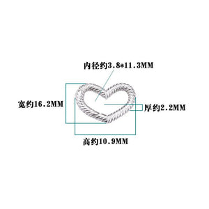 S925 Sterling Silver Heart-Shaped Spring Buckle for Bracelet Necklace