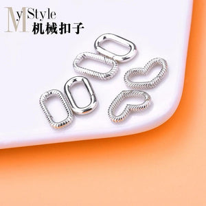 S925 Sterling Silver Heart-Shaped Spring Buckle for Bracelet Necklace