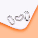 S925 Sterling Silver Heart-Shaped Spring Buckle for Bracelet Necklace