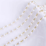 50CM Brass Chain with Pearls Beads Necklace DIY Jewelry