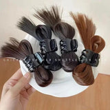 Women Half-tie Hair Claw Feather Shuttlecock Head Crab Clip