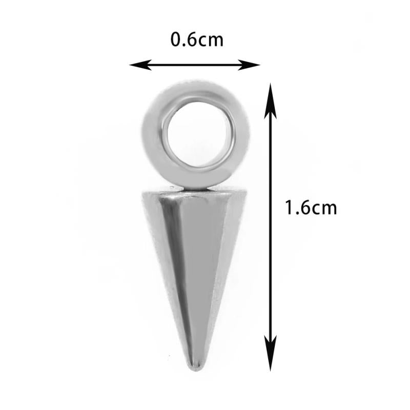 20pcs Stainless Steel Cone Charms Spike Beads for Jewelry Making