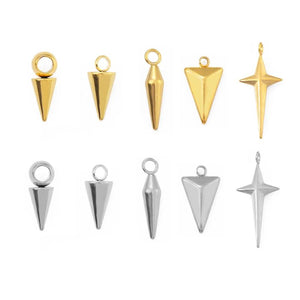 20pcs Stainless Steel Cone Charms Spike Beads for Jewelry Making