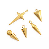 20pcs Stainless Steel Cone Charms Spike Beads for Jewelry Making
