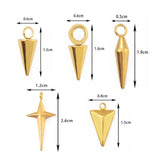 20pcs Stainless Steel Cone Charms Spike Beads for Jewelry Making