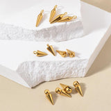 20pcs Stainless Steel Cone Charms Spike Beads for Jewelry Making